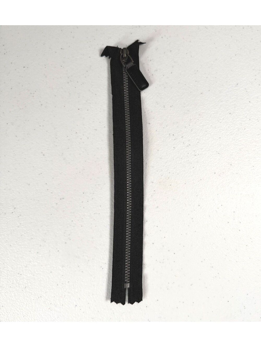 YKK Vislon 8 Inch Grey Molded Plastic Reclaimed Zipper Closed End Leather Pull